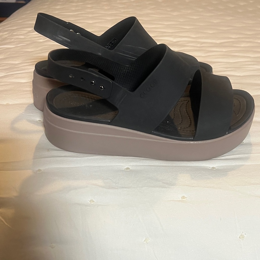 CROCS Black and Tan Women's Sandals